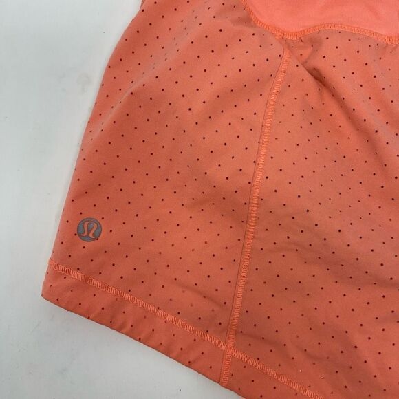 Lululemon Orange Athletic Quick-dry Perforated Final Lap Running Shorts Size 6 - Picture 2 of 6